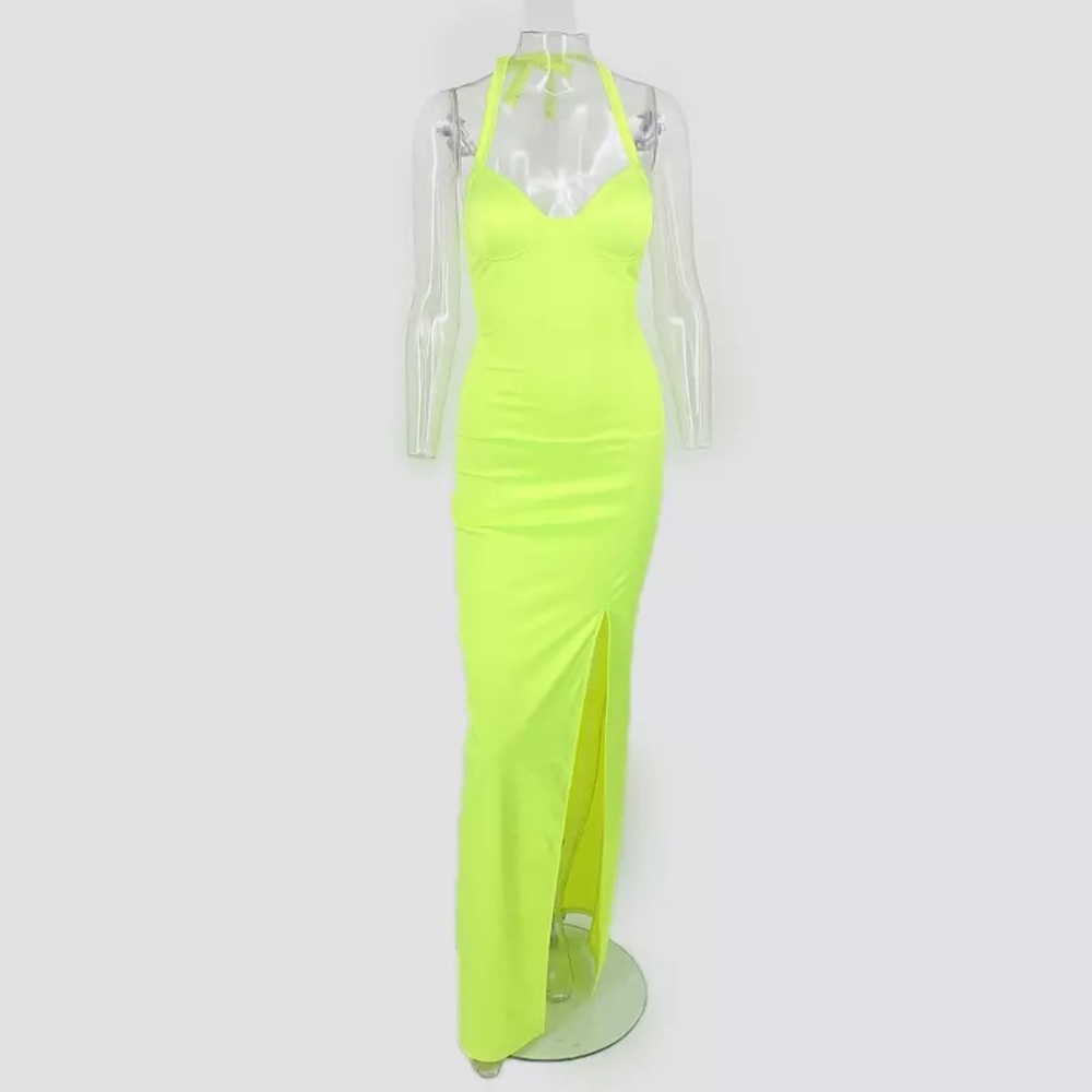 Slinky Halter Bright Gown- Brand New